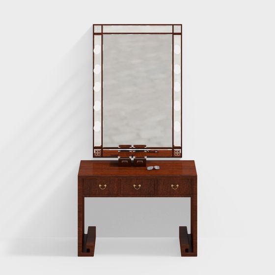Elegant Vintage Modern Vanity Table 3D model