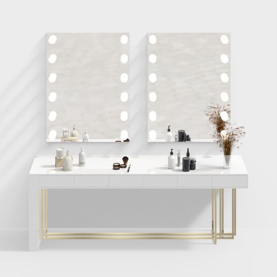 Elegant Makeup Vanity Set 3D model