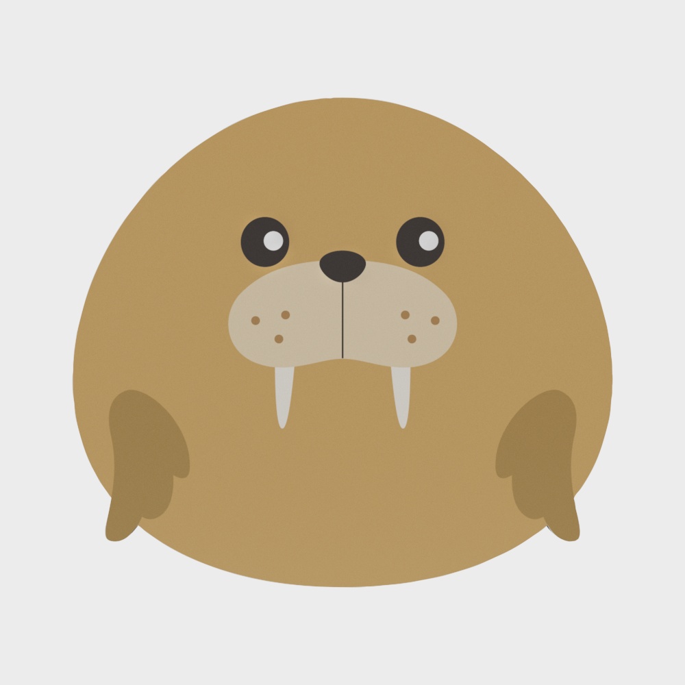Adorable Arctic Walrus Baby 3D model