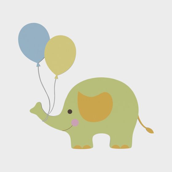 Charming Balloon Elephant 3D Model