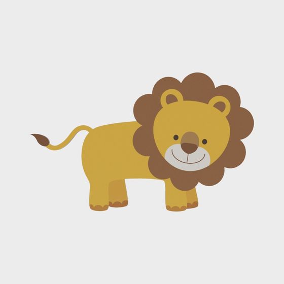 Charming Low-Poly Lion 3D model for Kids' Spaces