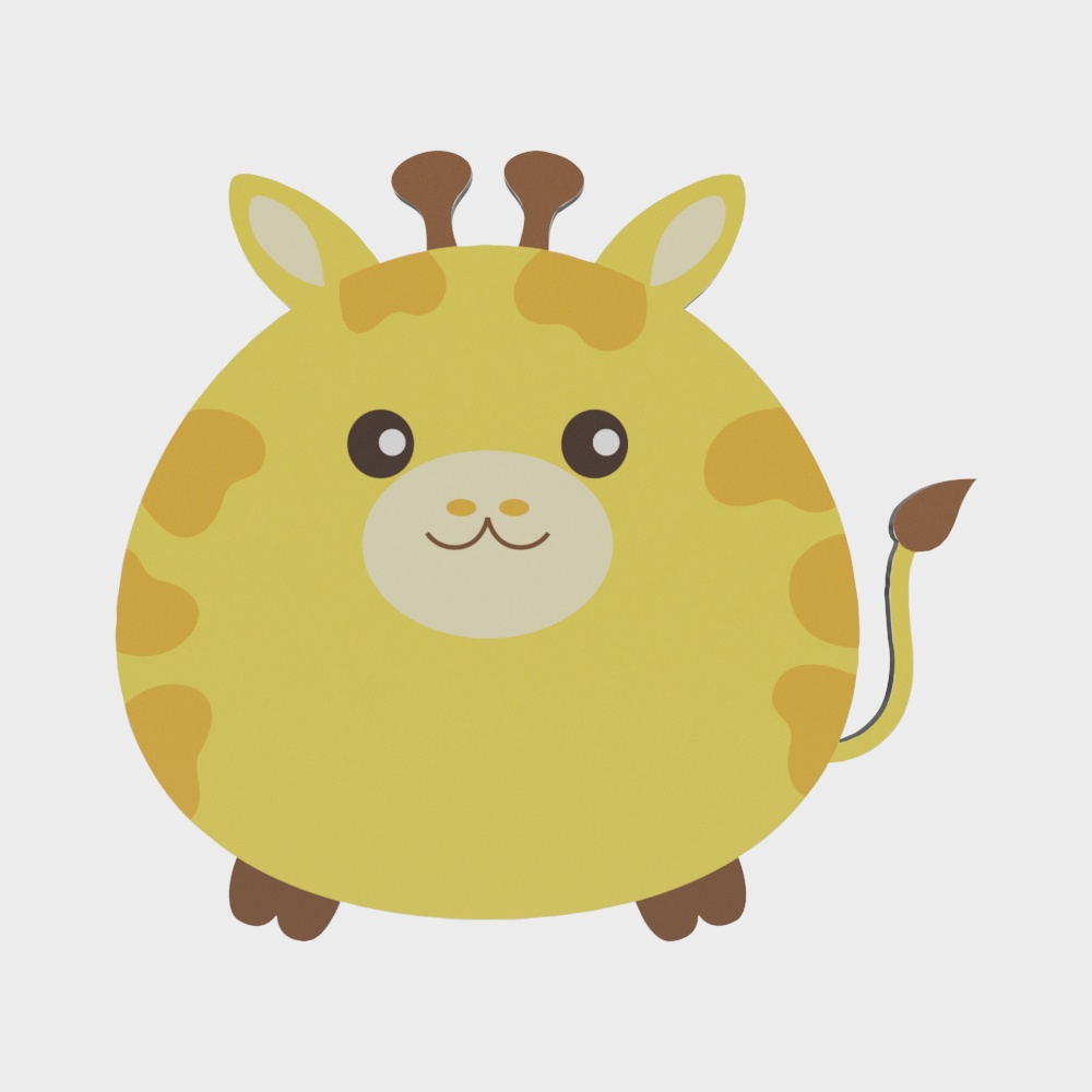 Charming Low-Poly Baby Giraffe 3D model