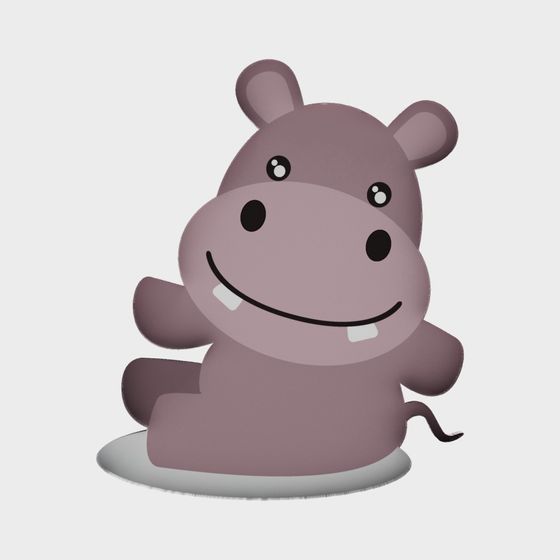 Adorable Hippo 3D Model for Creative Projects