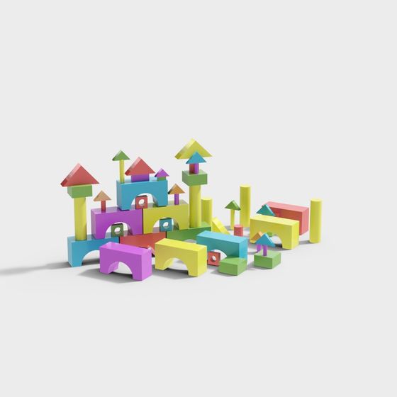 Colorful Building Block Paradise 3D model
