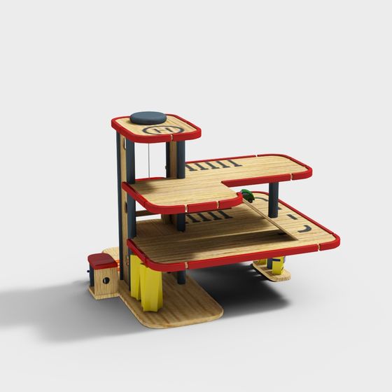 Colorful Children's Playground Slide 3D model