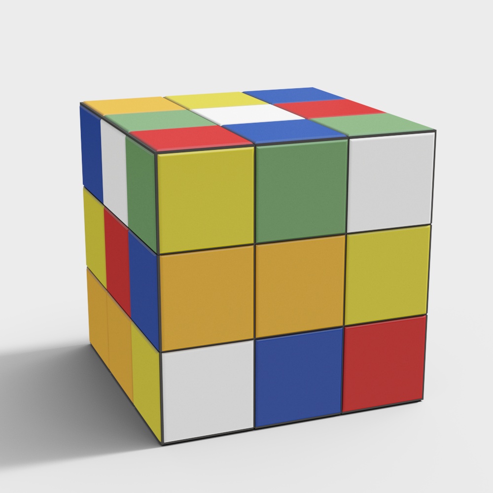 Colorful Low-Poly 3D Cube Model for Creative Projects
