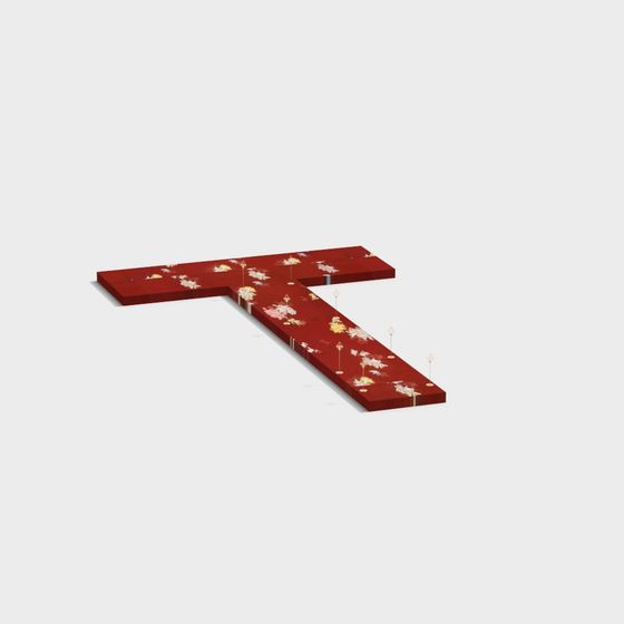 T-Shaped Floral Table 3D model