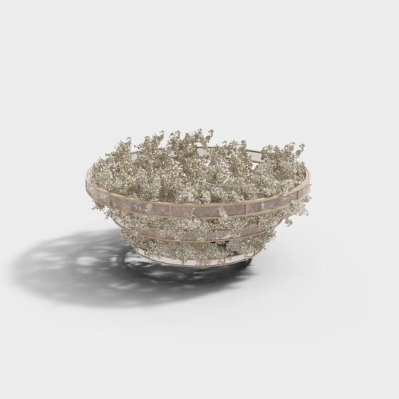 Low Polygon Floral Basket 3D model