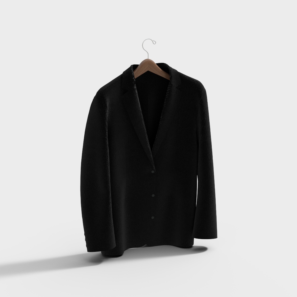 Modern Black Suit Jacket 3D model