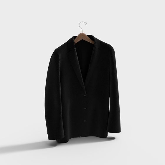 Modern Black Suit Jacket 3D model