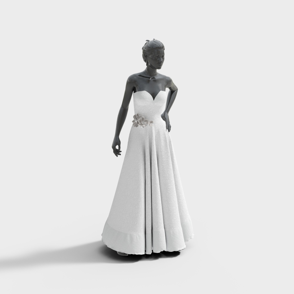 Elegant Bride 3D Model for Dreamy Designs