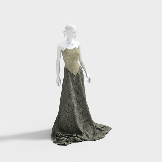 Glamorous Evening Gown 3D model