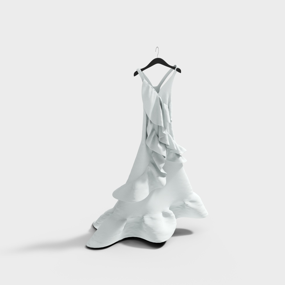 Váy cưới màu trắng với chân váy ngắn