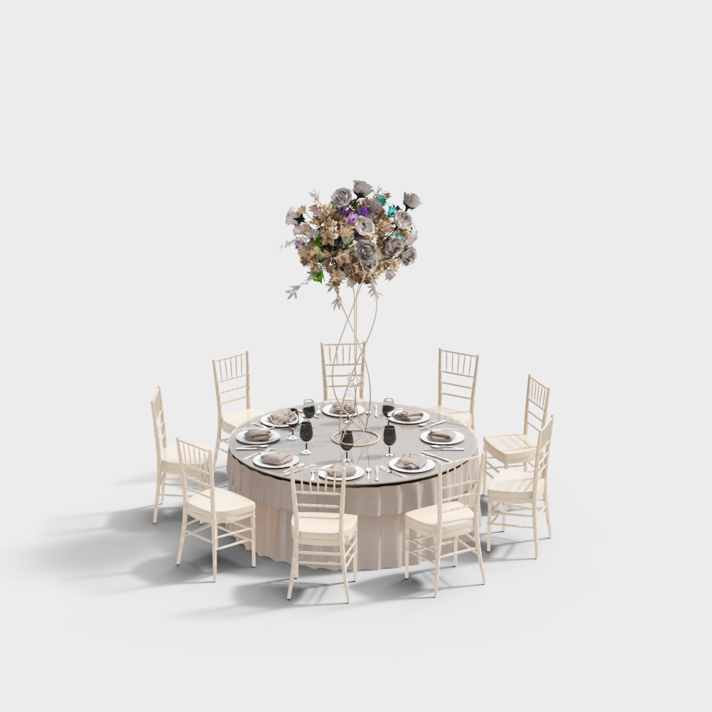 Hotel modern wedding aesthetic tables and chairs