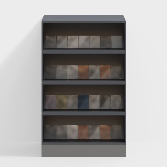 Stylish Low-Polygon Bookshelf 3D model for Modern Spaces
