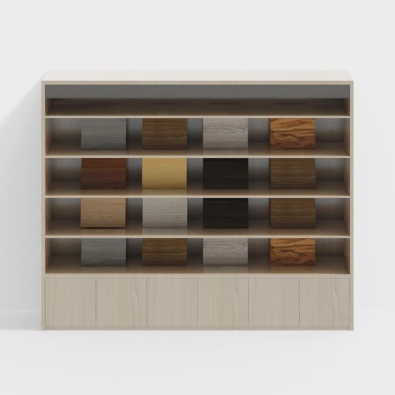 Minimalist Low-Poly 3D Bookshelf Model