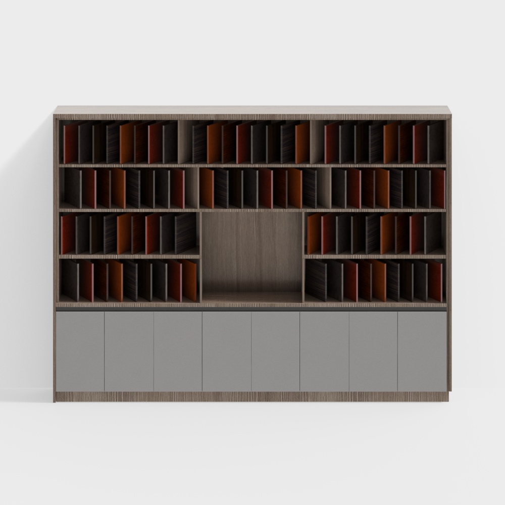 Urban Bookshelf Low-Poly 3D model