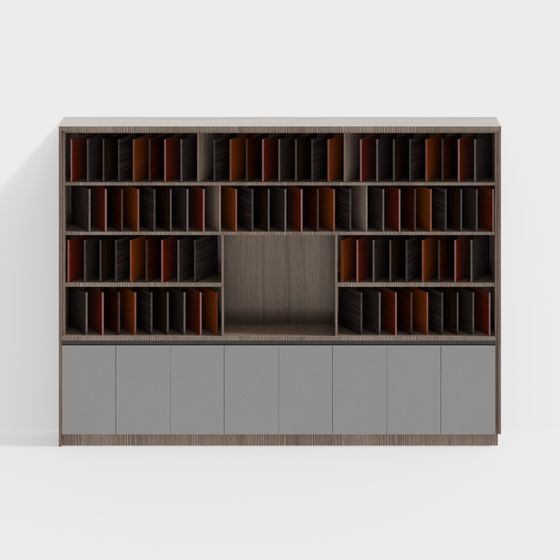 Urban Bookshelf Low-Poly 3D model
