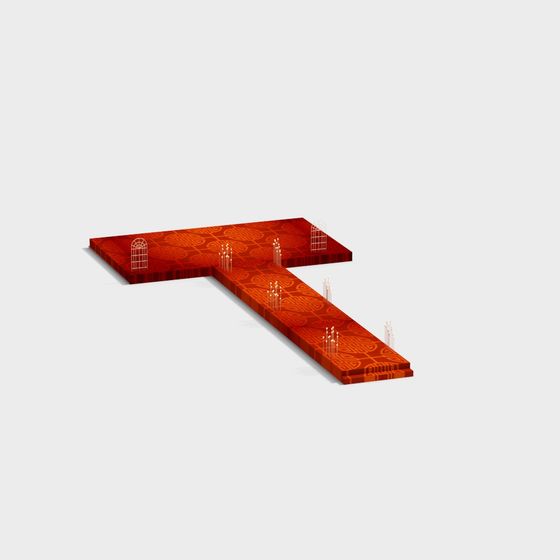 T-Shaped Garden Bridge 3D Model