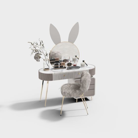 兔子化妆台 3D model
