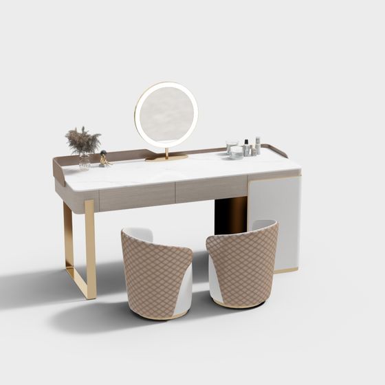 Chic Minimalist Dressing Table 3D model for Modern Spaces