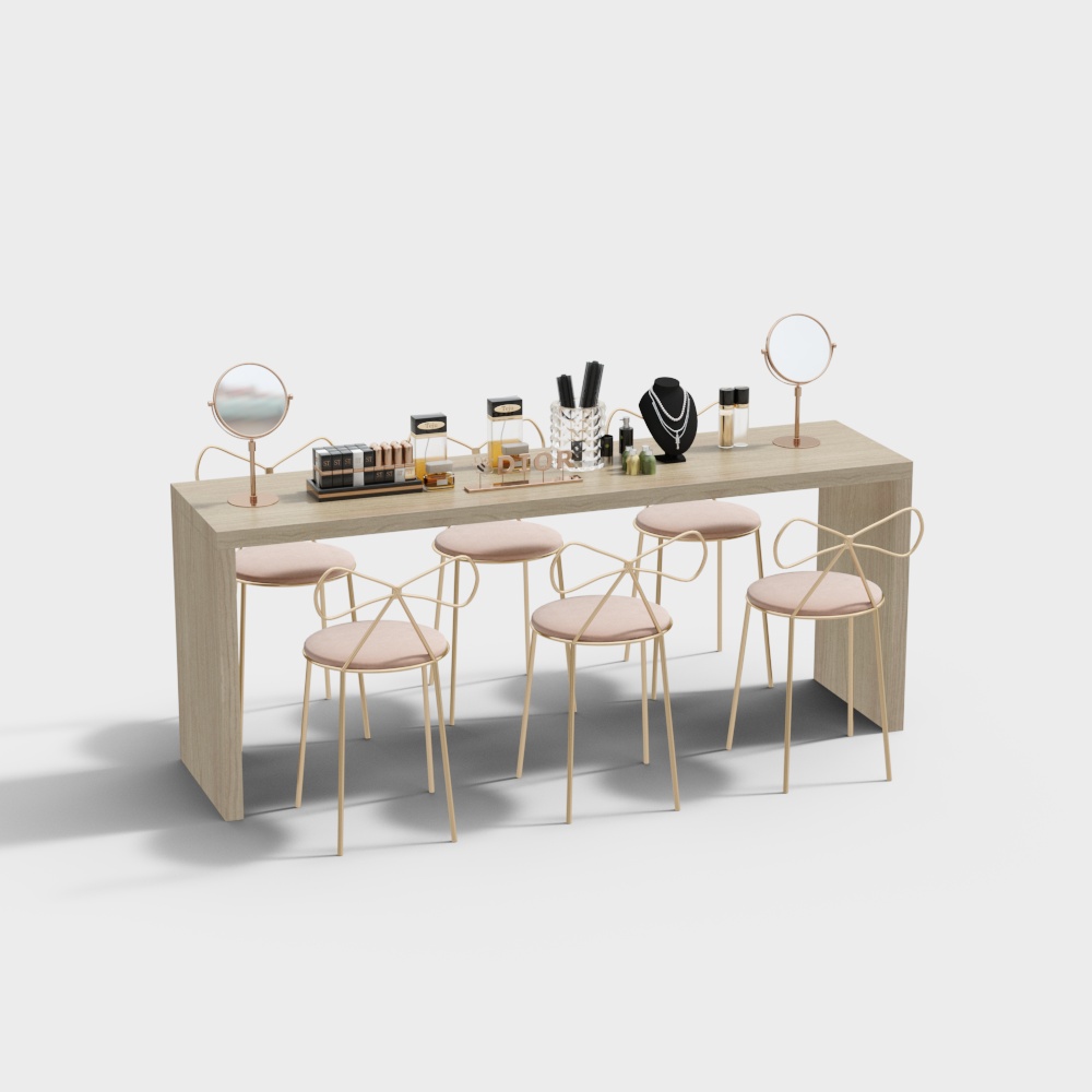 Nail salon makeup table