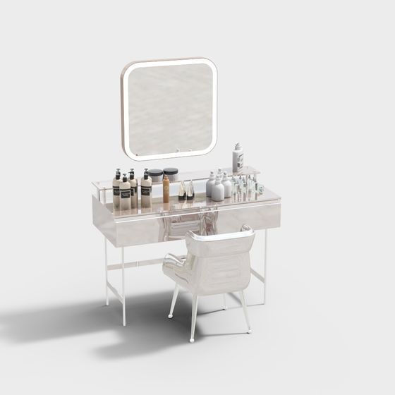 Elegant Modern Makeup Vanity 3D model