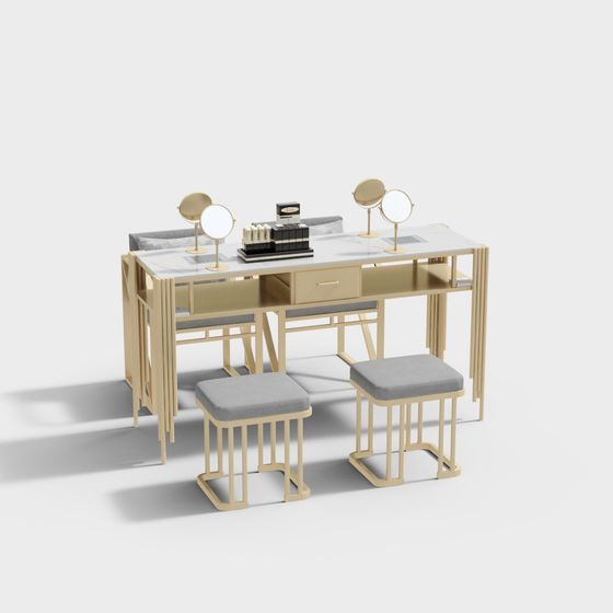 Elegant Low-Poly Vanity 3D Model Design