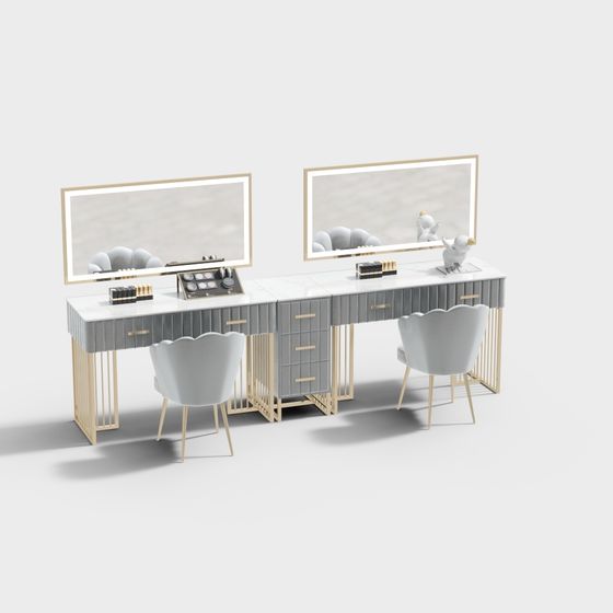 Elegant Makeup Vanity 3D Model for Modern Spaces