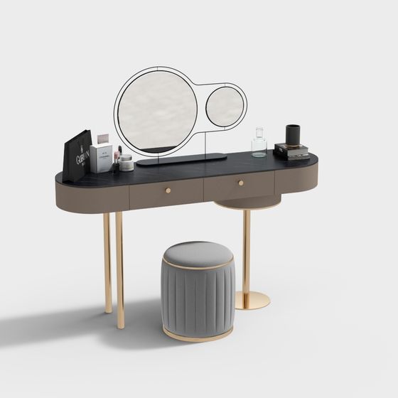 Elegant Low-Poly Vanity Table 3D model