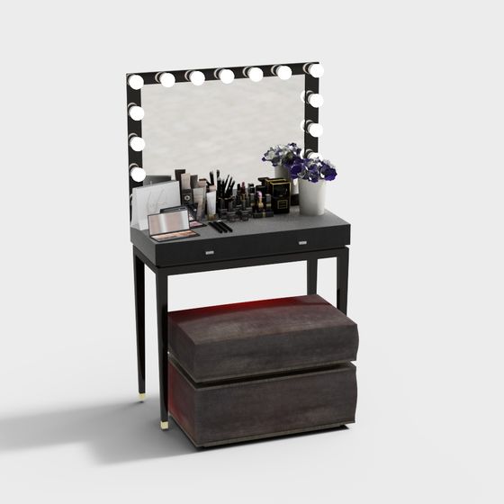 Elegant Makeup Vanity 3D model for Modern Interiors