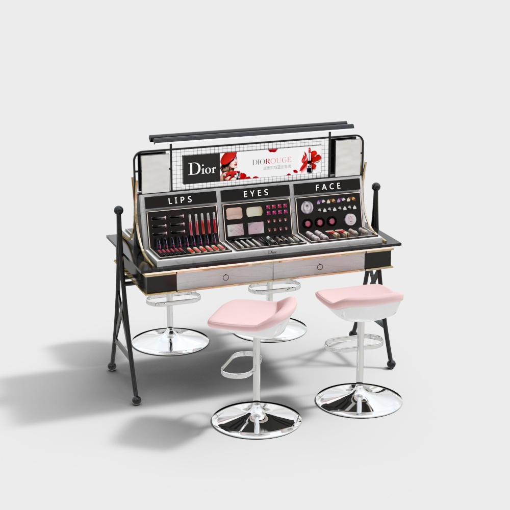 Table de maquillage pour magasin de cosmétiques