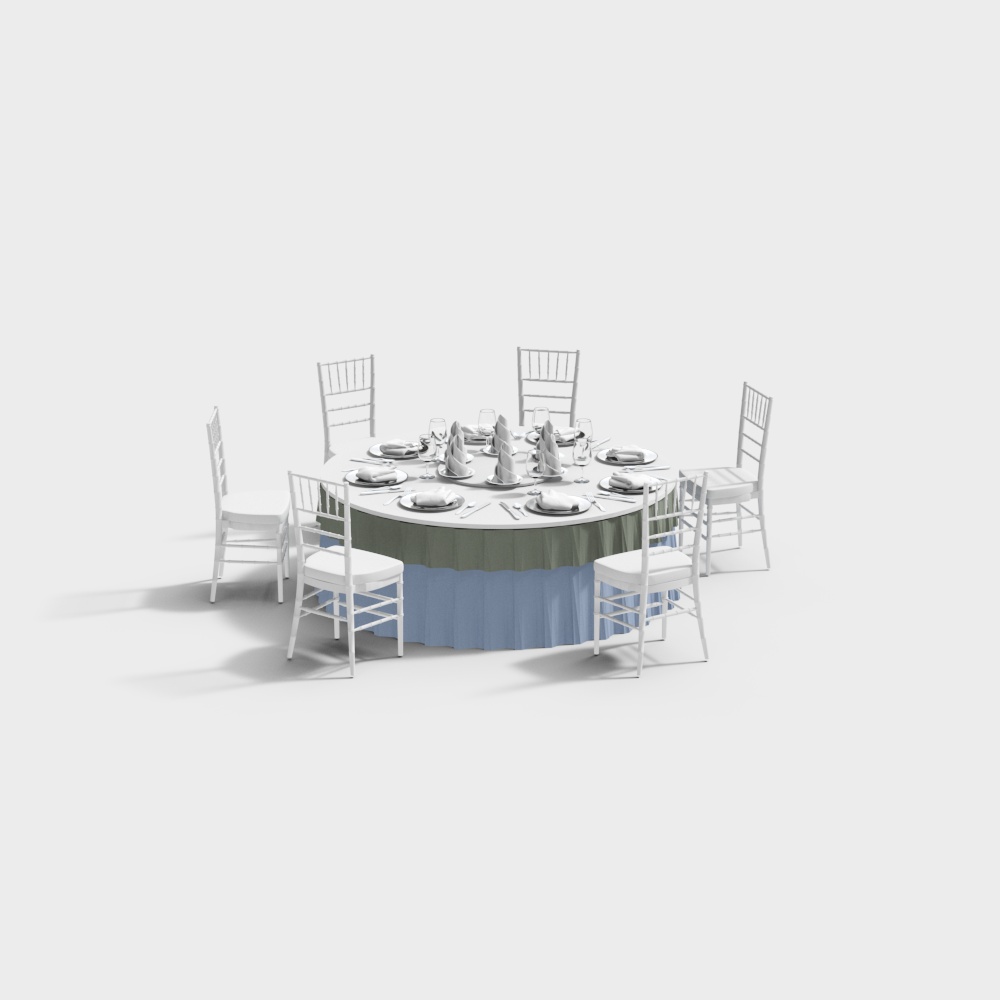 Hotel wedding table and chair combination