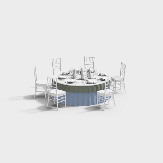 Elegant Low-Poly Round Table 3D Model