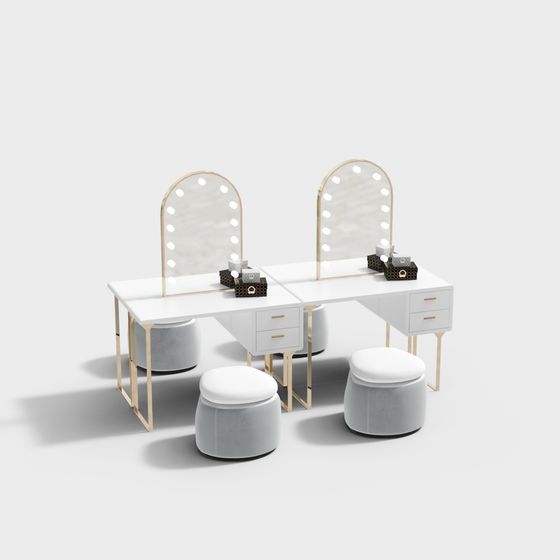 Elegant Makeup Vanity Set 3D model
