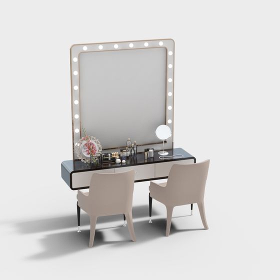 Elegant Dressing Table 3D model for Modern Interiors