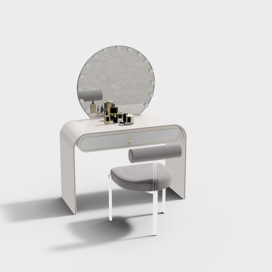 Elegant Makeup Vanity 3D model for Modern Interiors