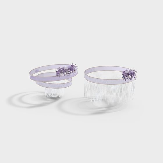 Futuristic Low-Poly 3D Model with Purple Accents