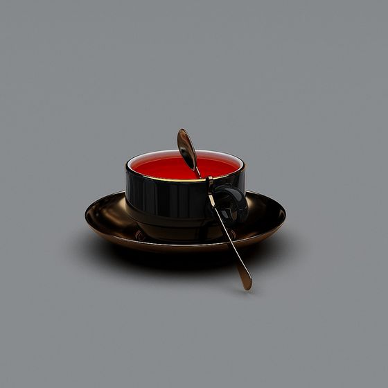 Chic Black Ceramic Cup 3D model for Afternoon Tea