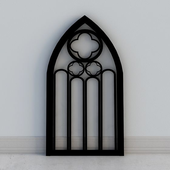 Gothic Window Low-Poly 3D Model