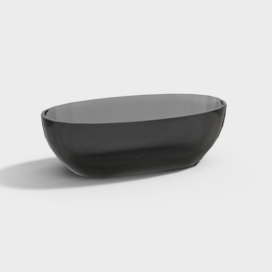 Elegant Acrylic Bathtub 3D Model in Black
