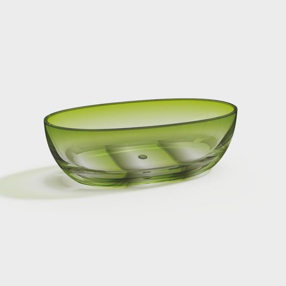 Stylish Green Glass Bowl 3D model for Creative Projects