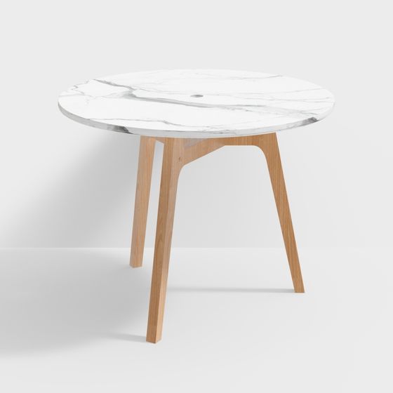 Elegant Marble Round Table 3D model