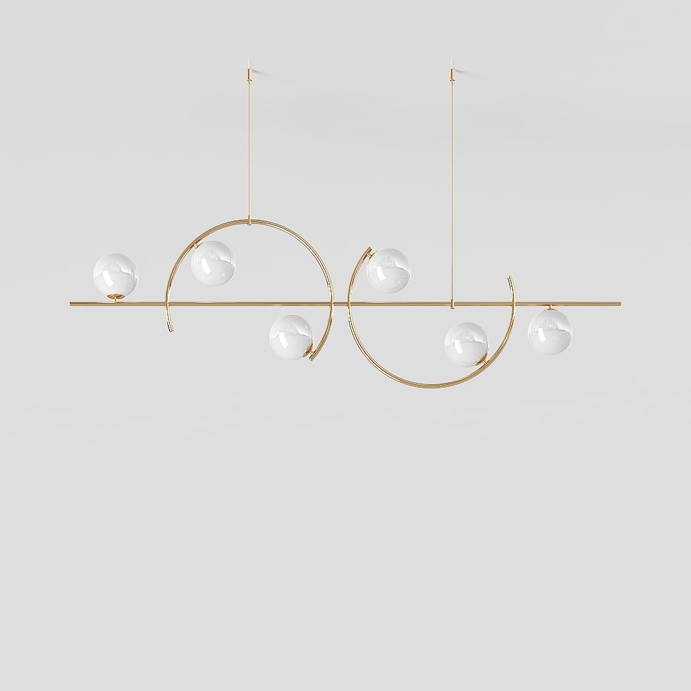 Chic Cream Style Chandelier 3D Model