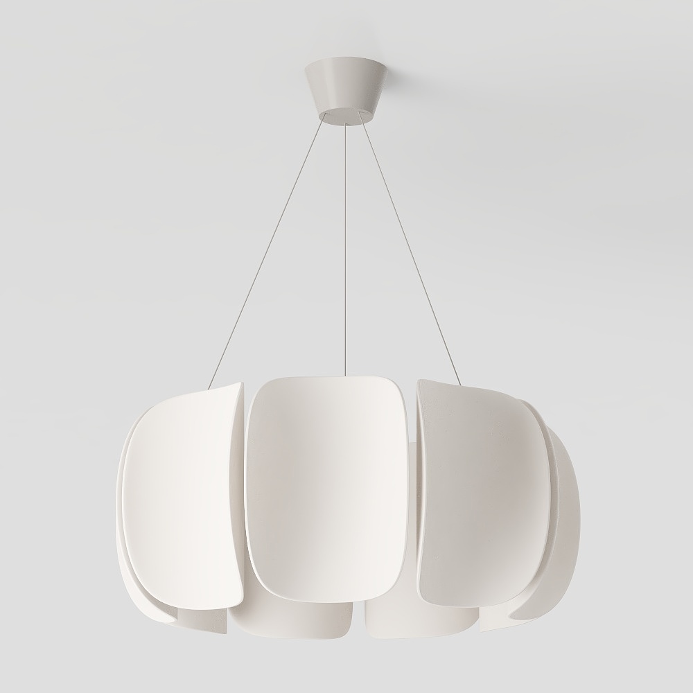 Elegant Low-Poly Floral Pendant Light 3D model
