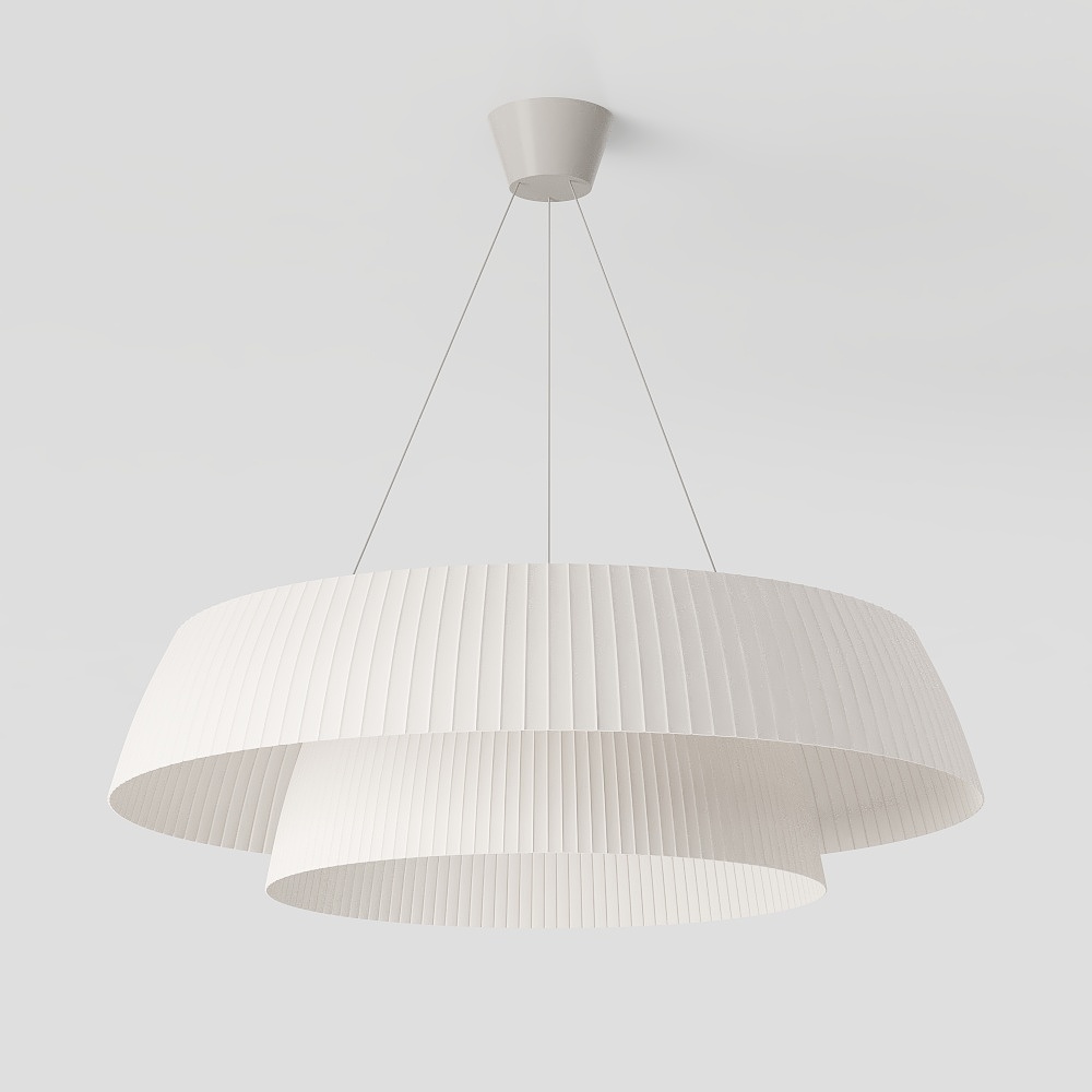 Elegant Chandelier 3D Model – Minimalist Pleated Paper