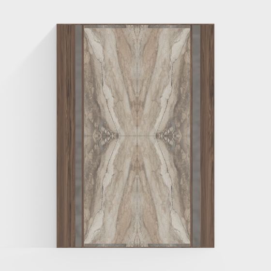 Elegant Symmetrical Door Panel 3D model
