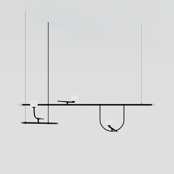 Elegant Hanging Light 3D model for Contemporary Spaces