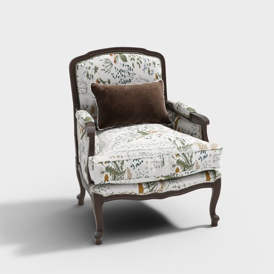 Vintage Single Sofa 3D model for Relaxing Interiors