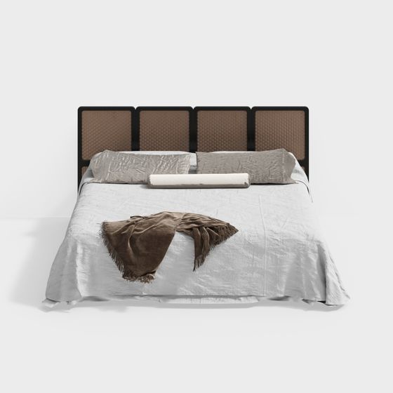 Stylish Low-Poly Bed Frame 3D model